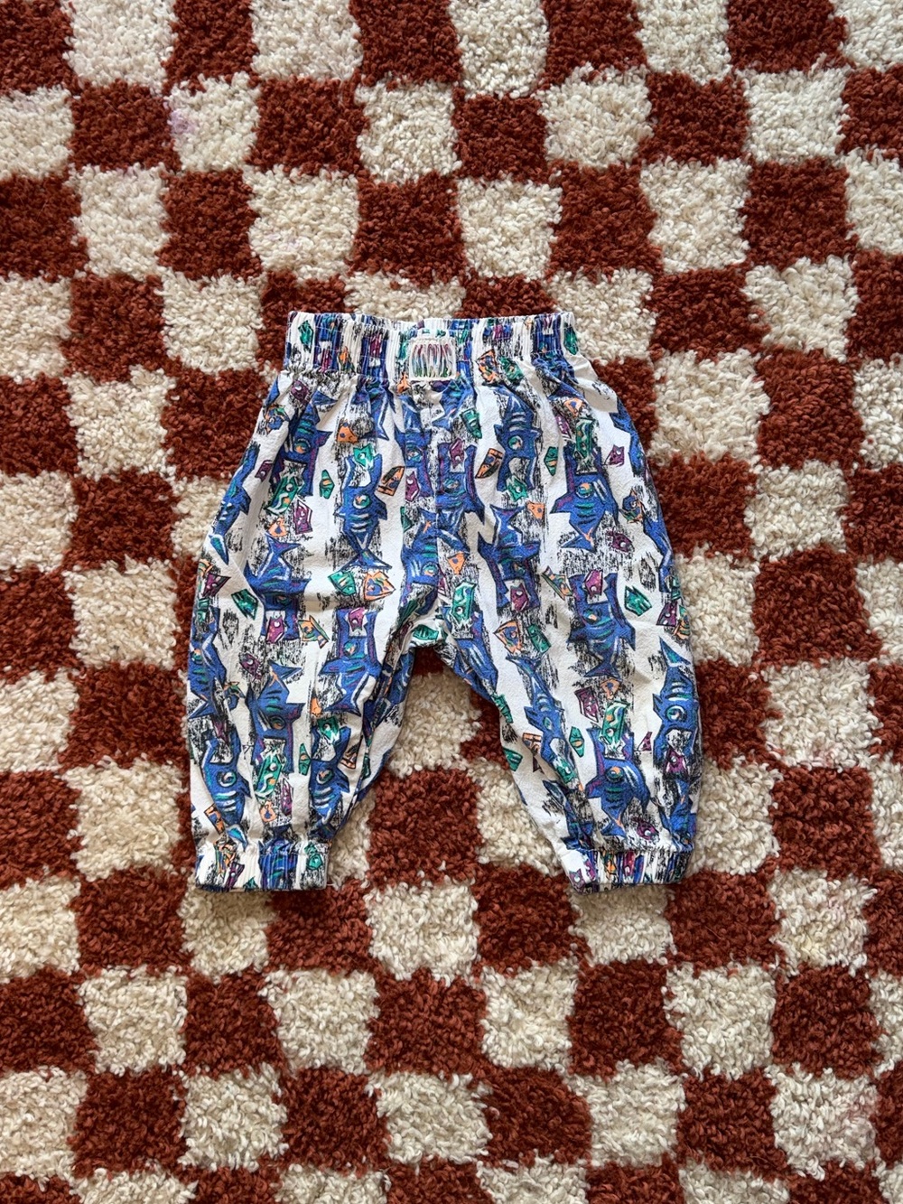 Vintage Kids Surf Pants with Funky Shark Print